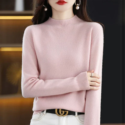 Soft Women's Premium Cashmere Turtle Neck Sweater - Vossary