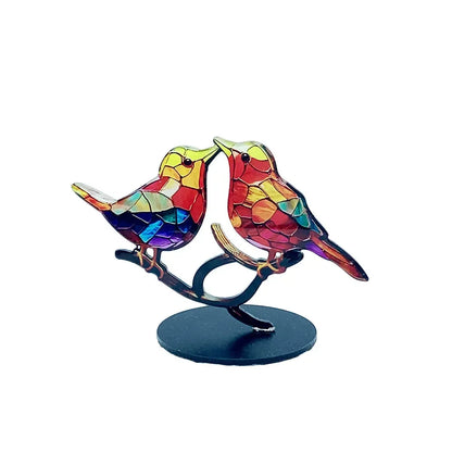 Vibrant Handcrafted Bird Figurine Desk Decorations