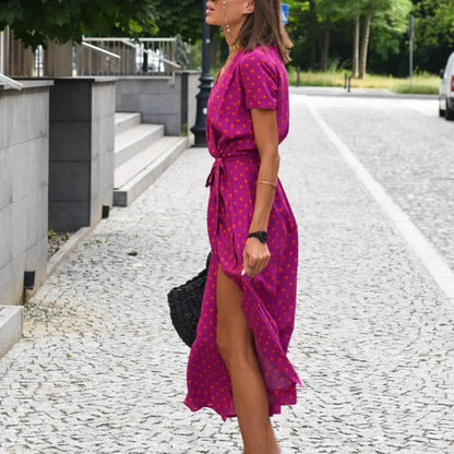 Casual V Neck Floral Summer Dress for Women