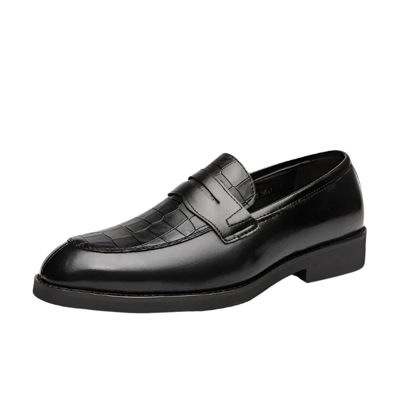 Leather Crocodile Slip On Shoes