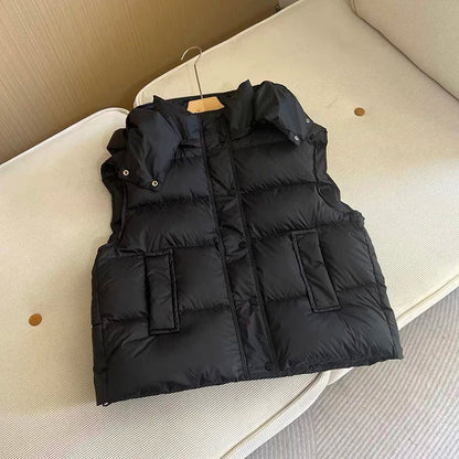 Warm Women's Down Puffer Vest - Hip Length