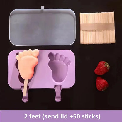 Easy Release Ice Pop Molds Set with Lids