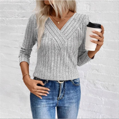 Classic Crew Neck Striped Knit Sweater