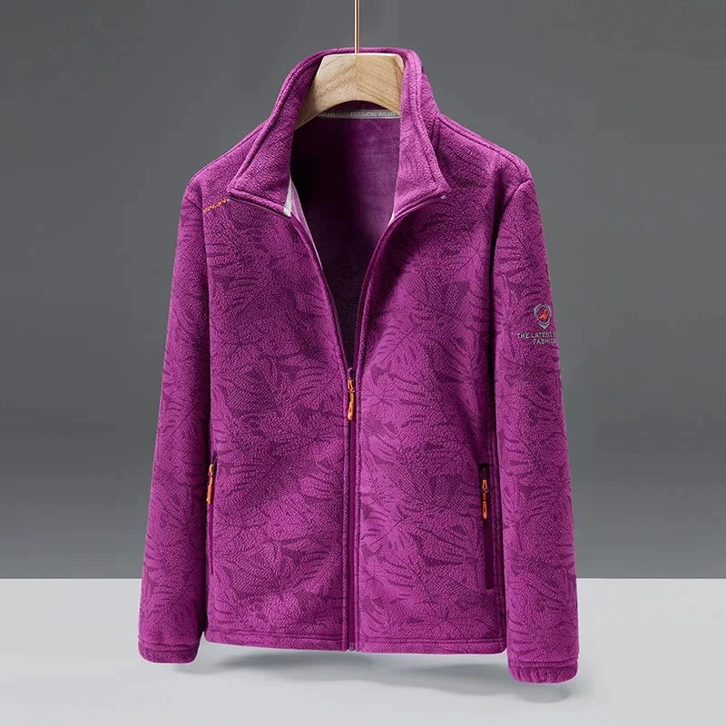 Warm Mens Fleece Coat Zip Pockets
