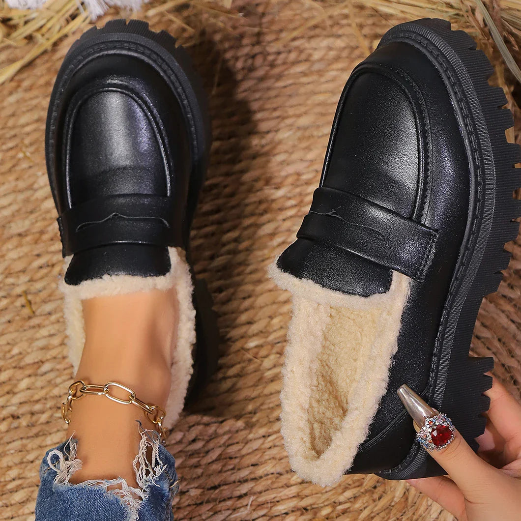 Fuzzy Inside Elevated Slip On Shoe - Vossary