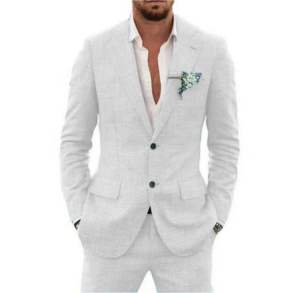 Slim Fit Linen Suit for Men - Vossary