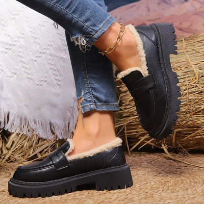 Fuzzy Inside Elevated Slip On Shoe
