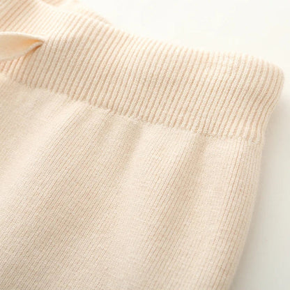 Comfortable Elastic Waist Knit Pants