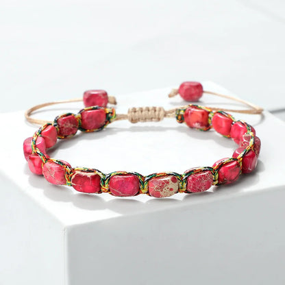 Natural Woven Gemstone Bracelet
