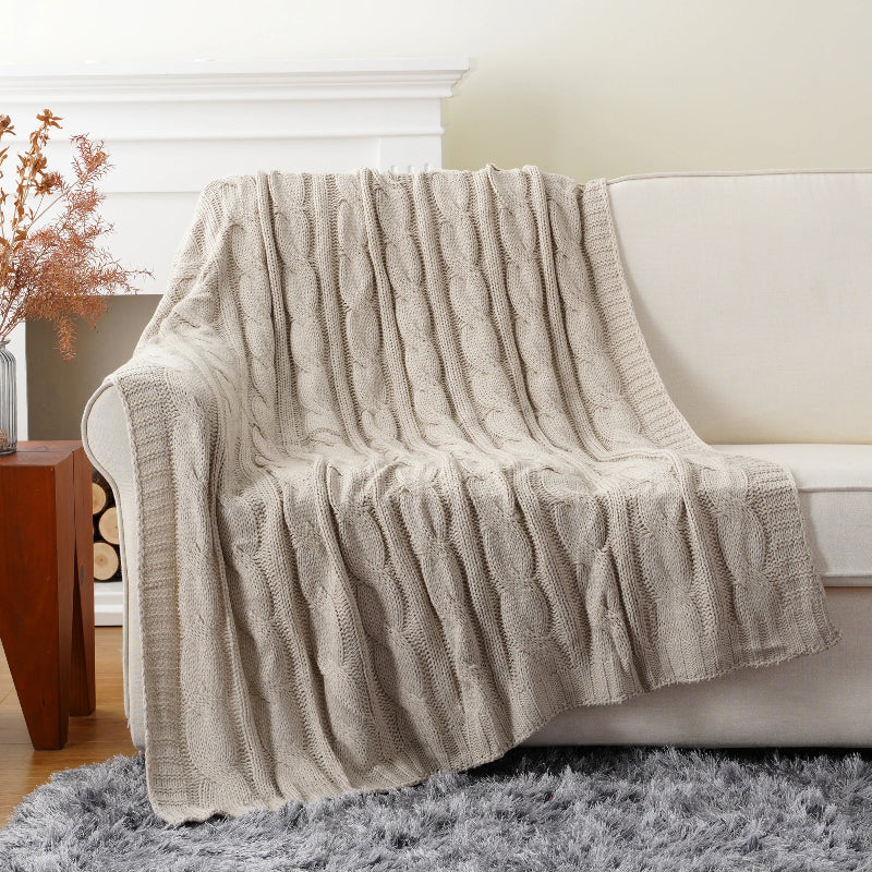 Soft Plush Cable Knit Blanket - EasyApparels