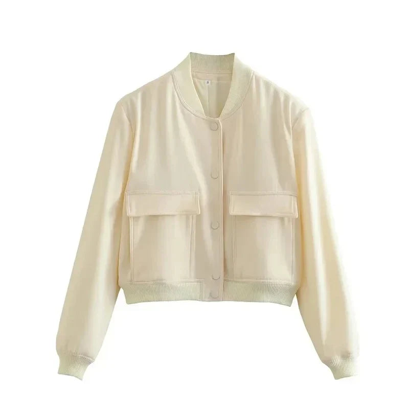 Fashionable Women's Short Bomber Jacket