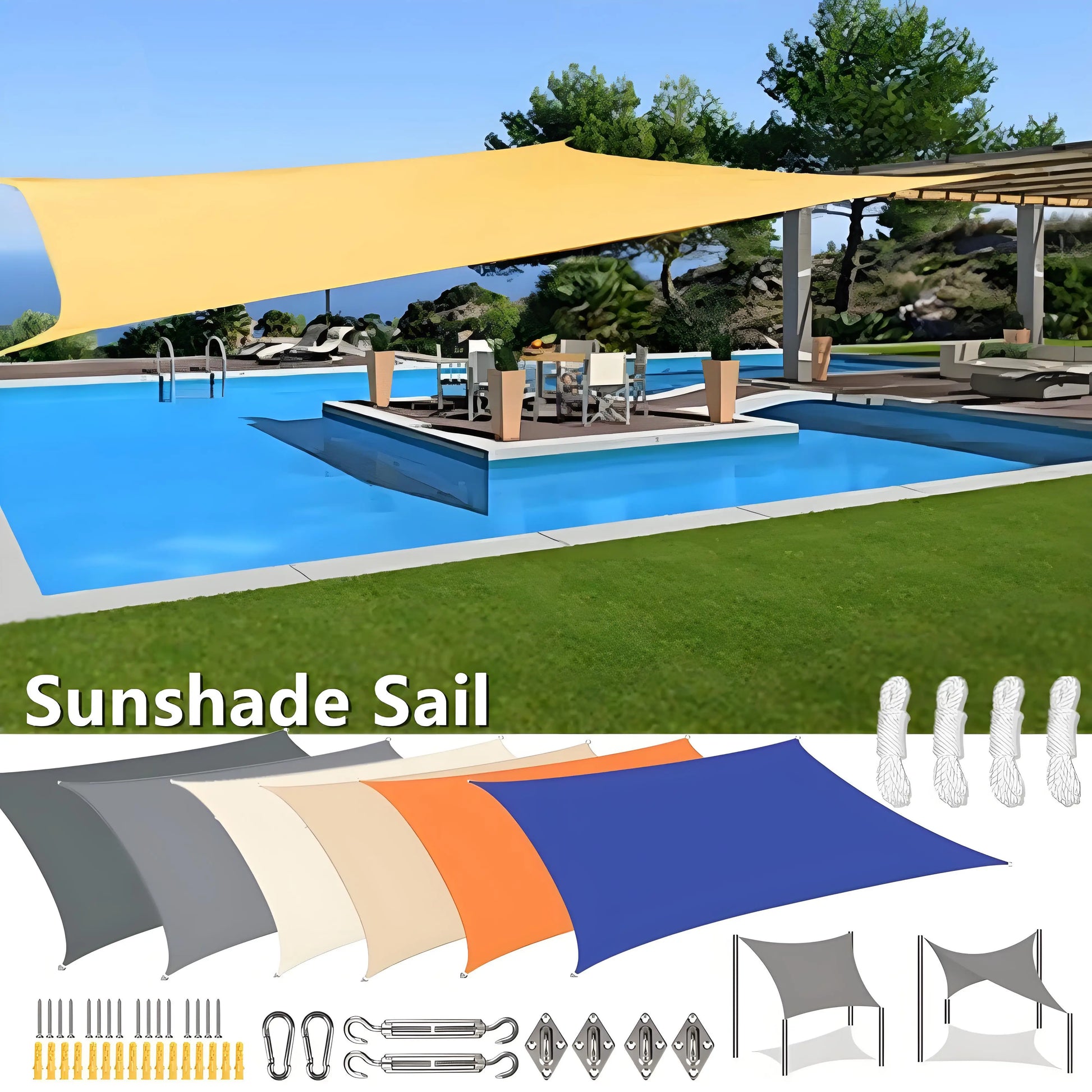 Outdoor Patio Sun Shade Waterproof UV Screen Canopy - Luxicro