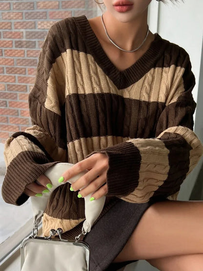 Purple Crew Neck Knit Sweater