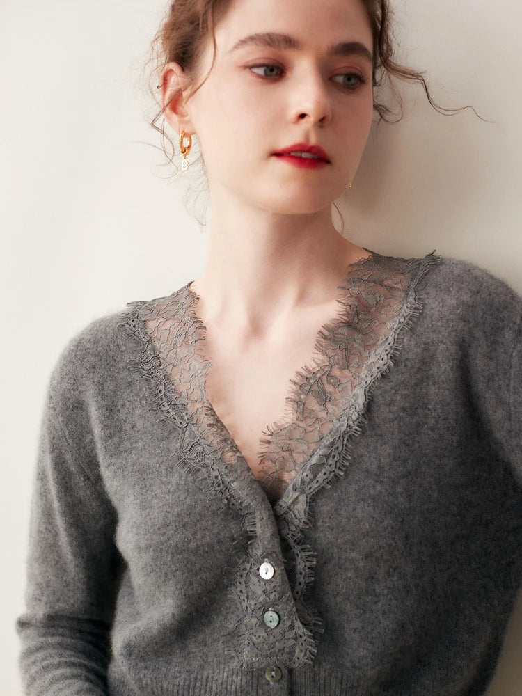 Women's Fit Lace Cardigan Sweater