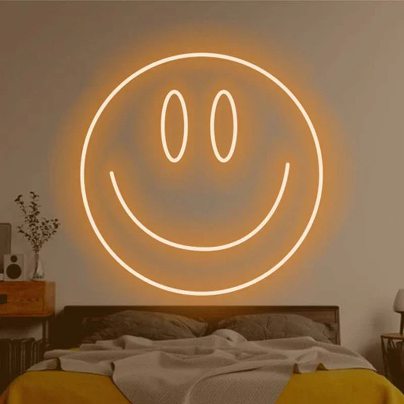 Colorful LED Smiley Face Wall Light USB Powered