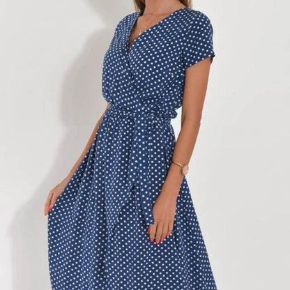 Casual V Neck Floral Summer Dress for Women