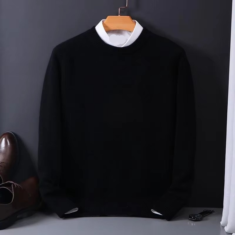 Large Soft Cashmere Crew Neck Sweater for Men