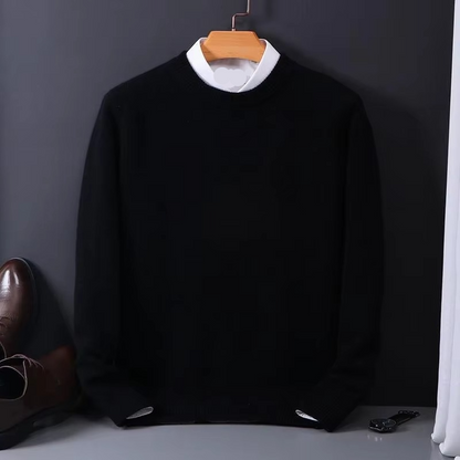 Large Soft Cashmere Crew Neck Sweater for Men