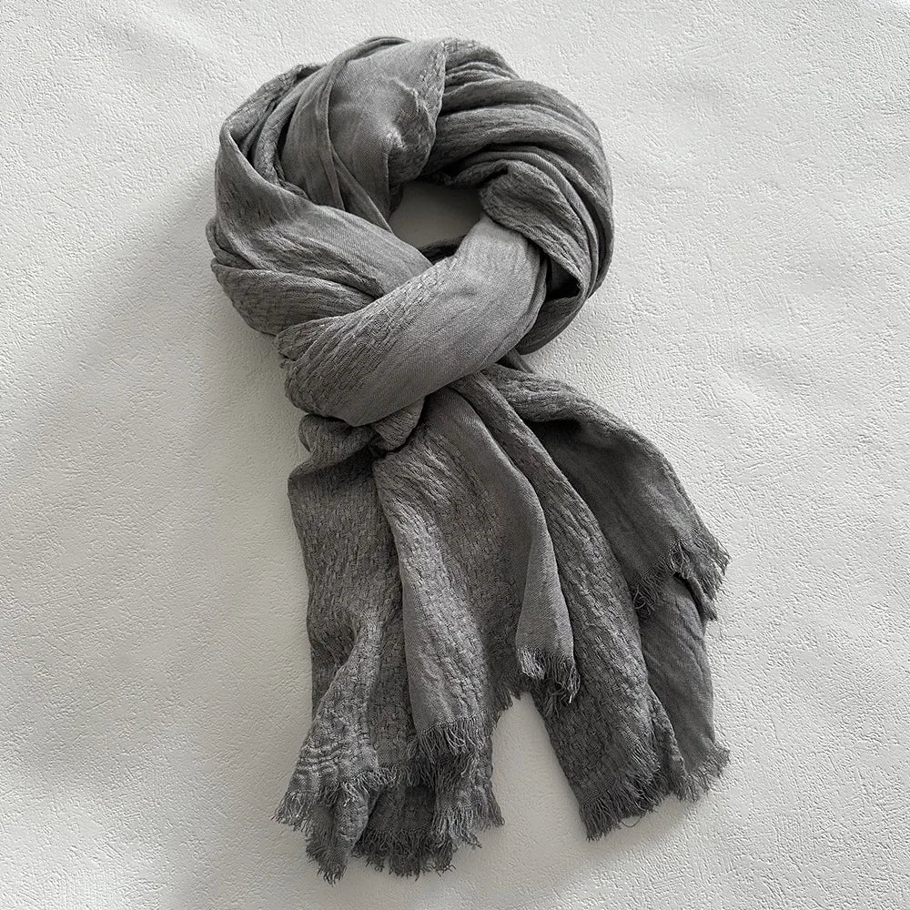 Lightweight Soft Frayed Edge Scarf