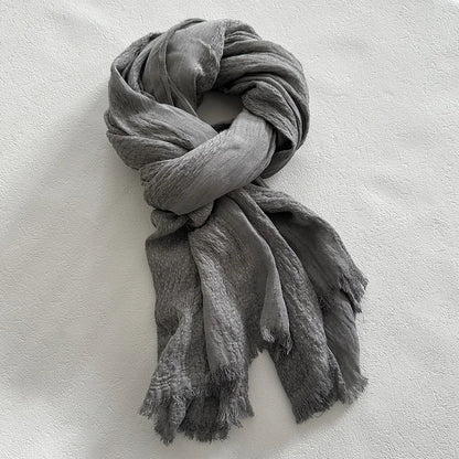 Lightweight Soft Frayed Edge Scarf