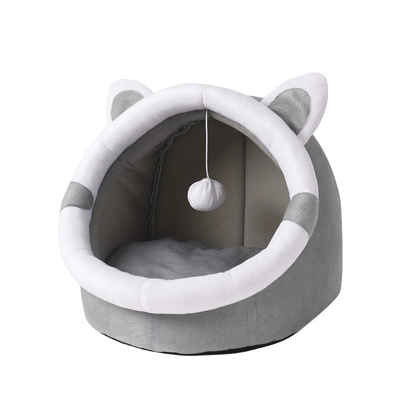 Cozy Hidden Cat Bed Warm Kitty Hut