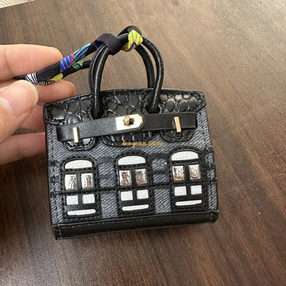 2 for 1 Mini Designer Handbag - Silver Purse Charm