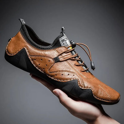 Breathable Elastic Lace Casual Men's Driving Shoes - EasyApparels