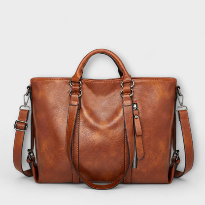 Big Genuine Leather Tote Bag - Vossary