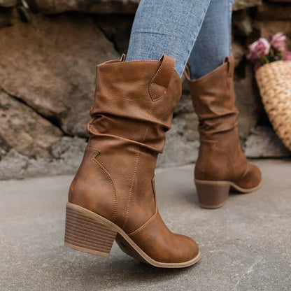 Timeless Brown Cowboy Ankle Boots