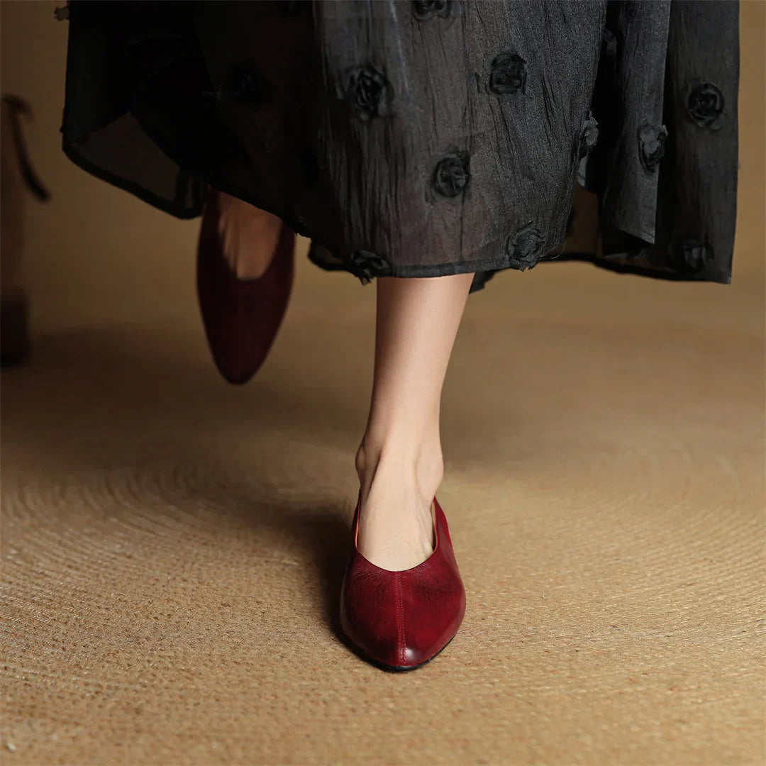 Elegant Pointed Toe Slip On Flats