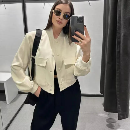 Fashionable Women's Short Bomber Jacket - EasyApparels