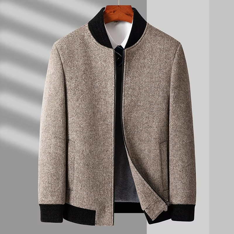 Classic Gray Wool Blazer Coat for Men - EasyApparels