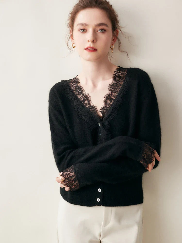 Women's Fit Lace Cardigan Sweater