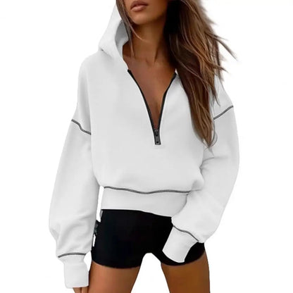Fashionable Full-Zip Hooded Sweatshirt for Women