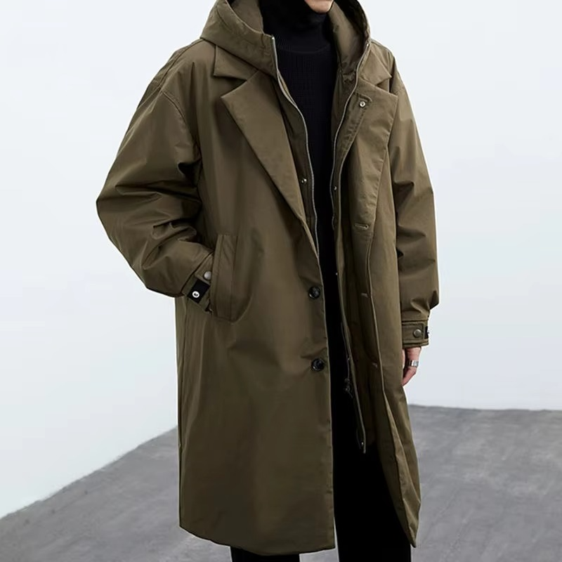 Waterproof Mens Long Coat, Relaxed Fit, Sizes M-5XL - EasyApparels