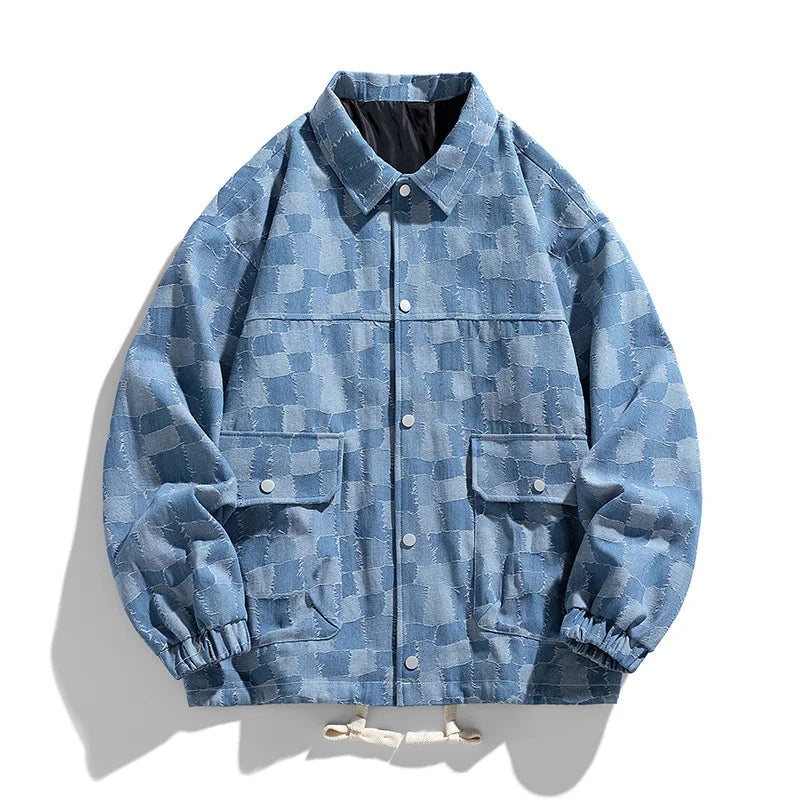 Classic Plaid Blue Jean Jacket - EasyApparels