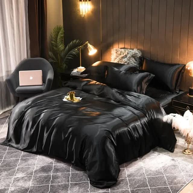 Luxurious Silk Bedding Set With Glossy Finish