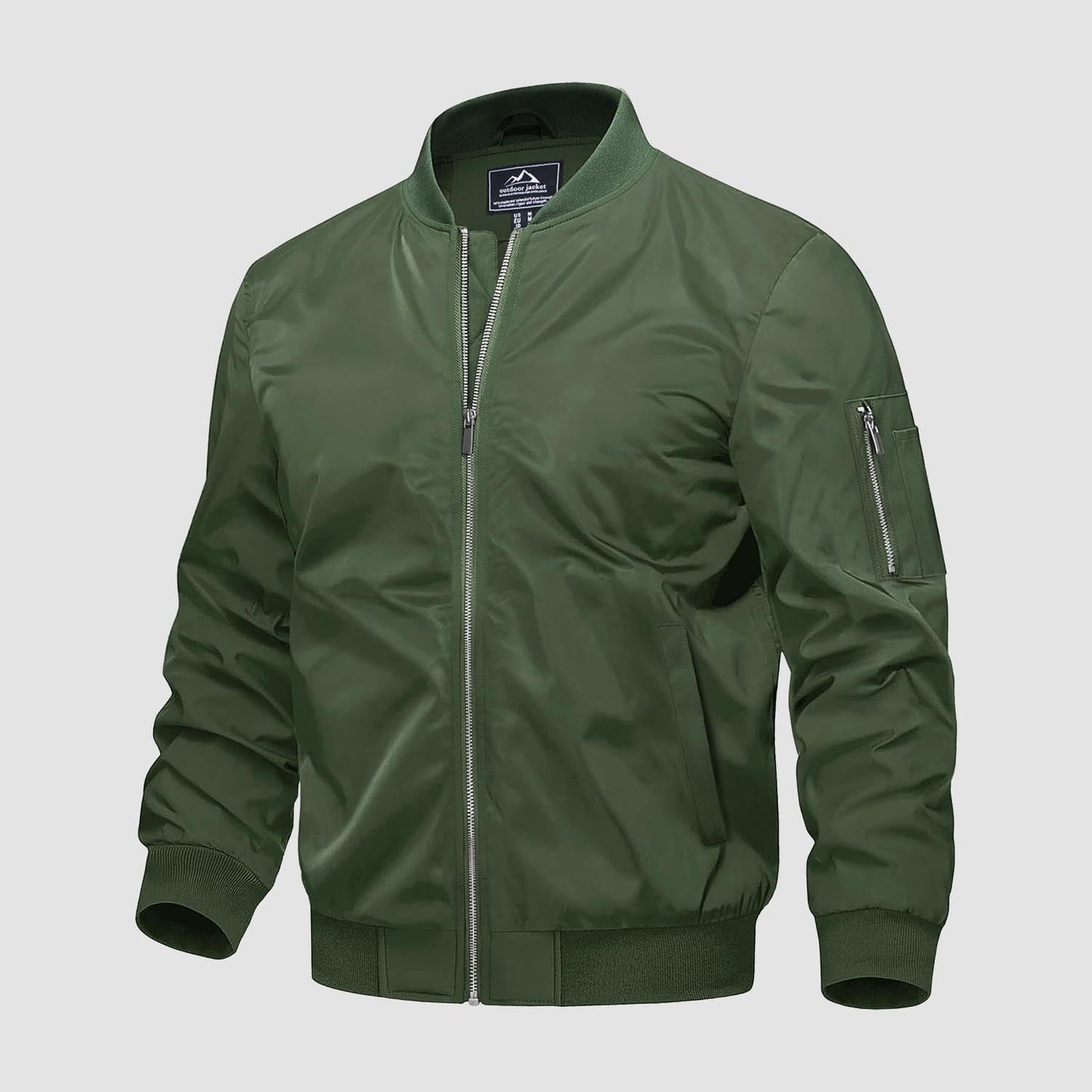 Warm Waterproof Mens Bomber Jacket with Pockets