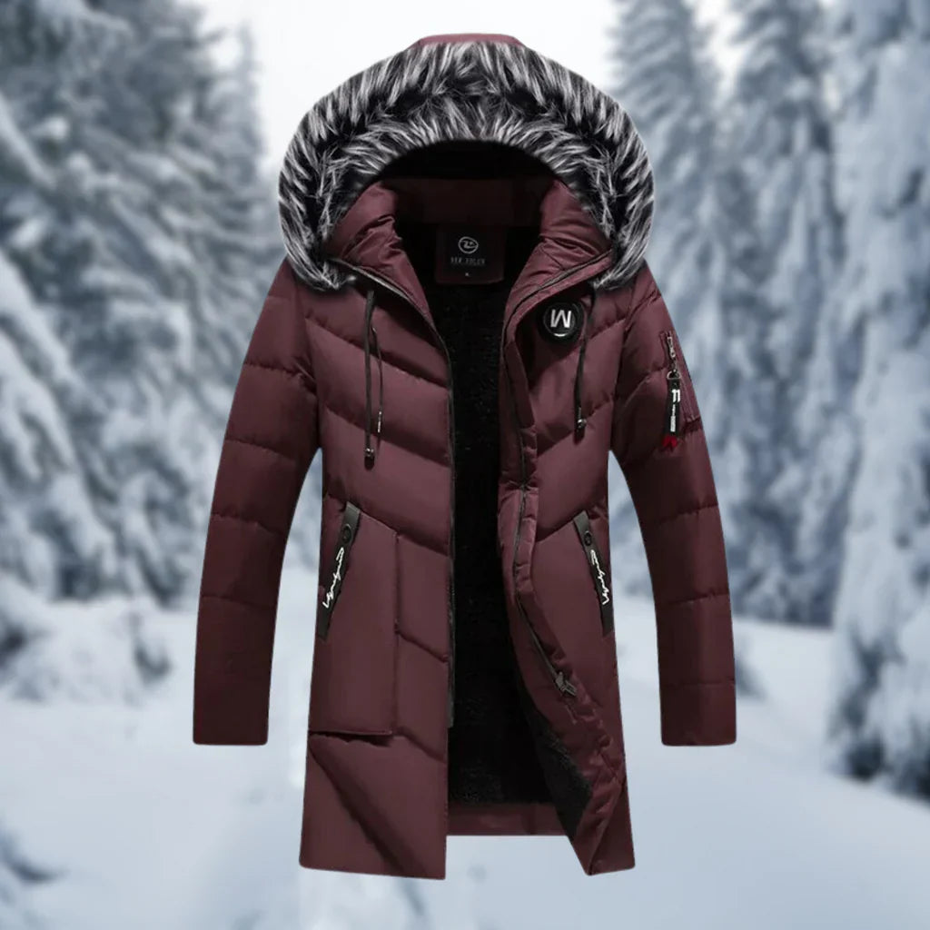 Warm Padded Men's Parka Jacket with Hood - EasyApparels
