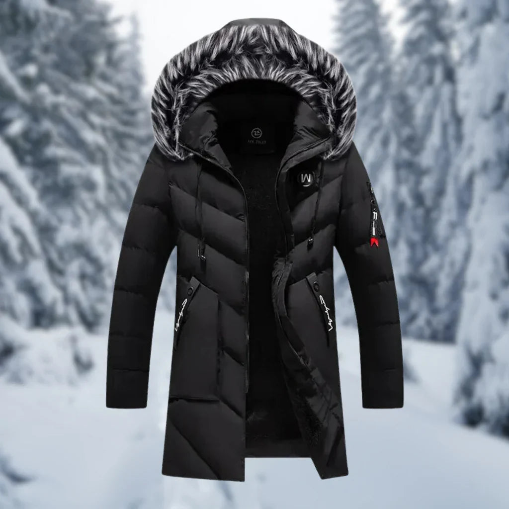 Warm Padded Men's Parka Jacket with Hood