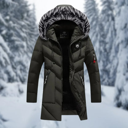 Warm Padded Men's Parka Jacket with Hood