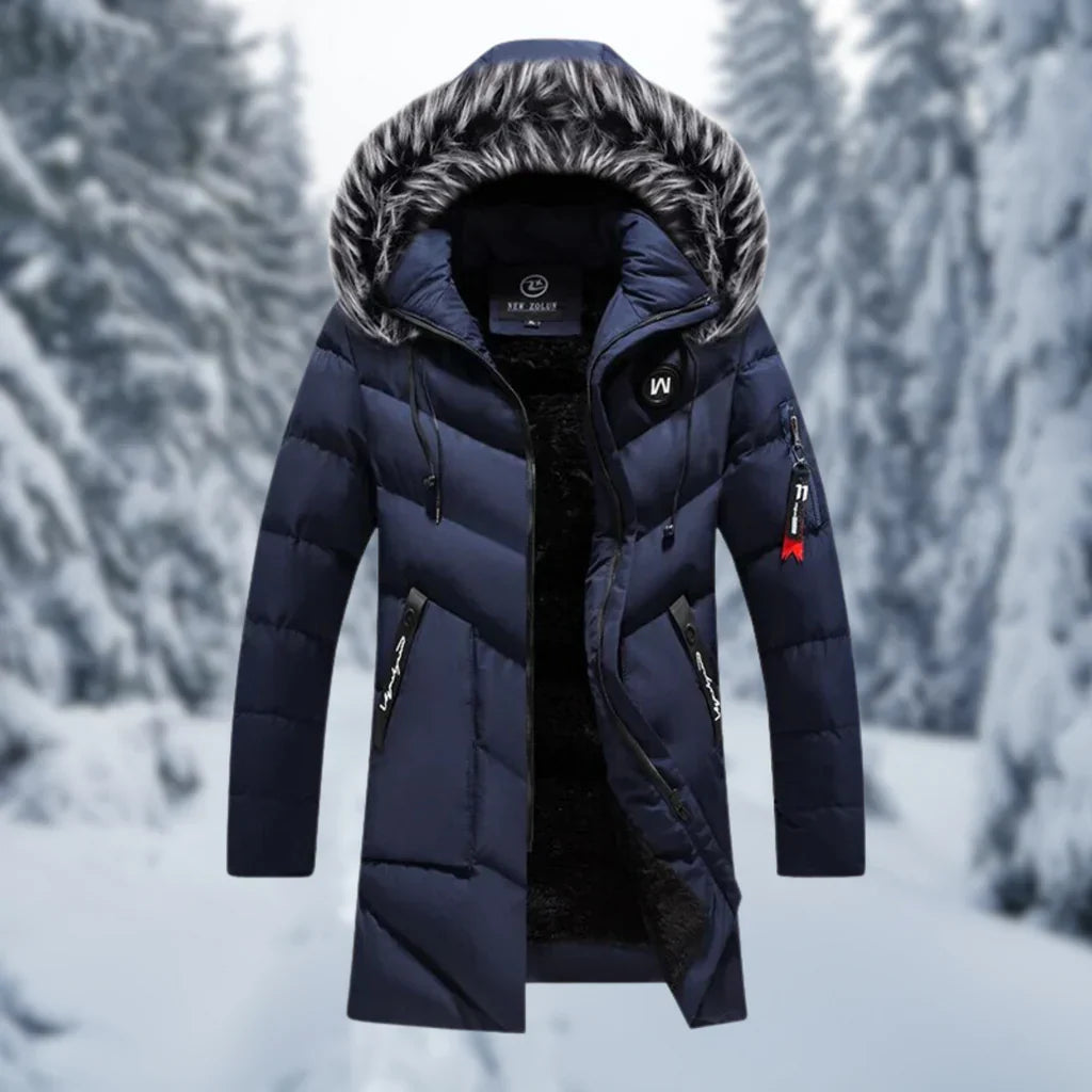 Warm Padded Men's Parka Jacket with Hood