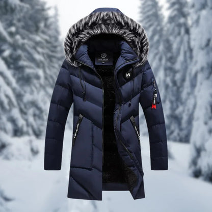 Warm Padded Men's Parka Jacket with Hood