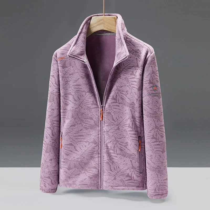 Warm Mens Fleece Coat Zip Pockets