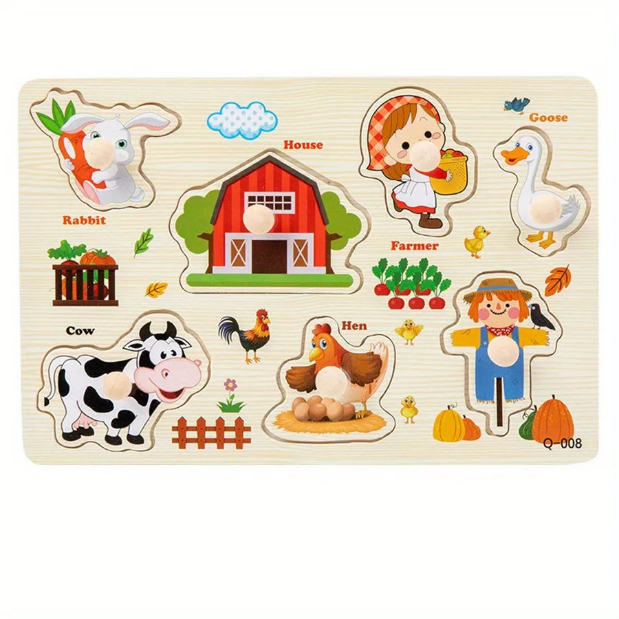 Wooden Learning Shape Sorting Puzzle Board for Children