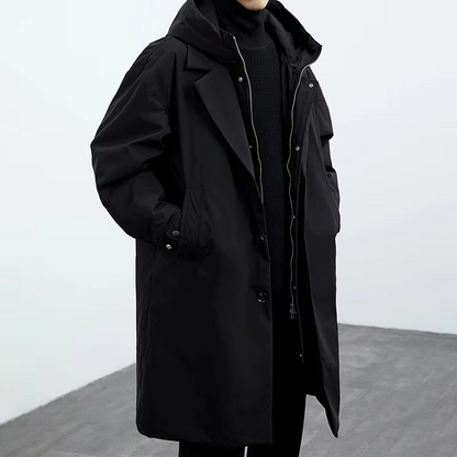 Waterproof Mens Long Coat, Relaxed Fit, Sizes M-5XL