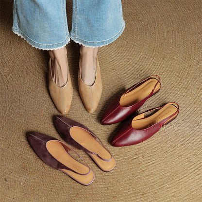 Elegant Pointed Toe Slip On Flats