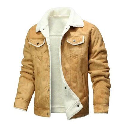 Warm Suede Mens Winter Parka Coat