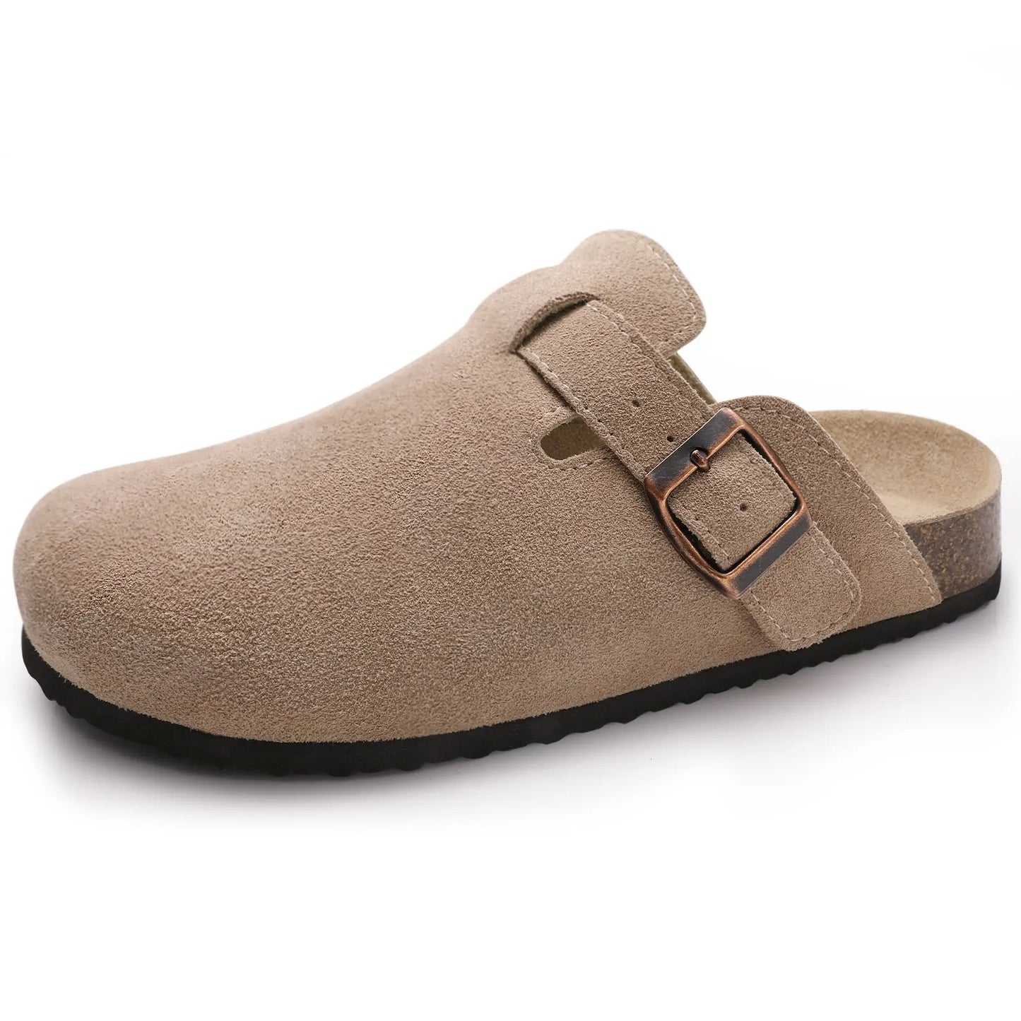 Comfortable Suede Clog Sandals with Soft Insoles