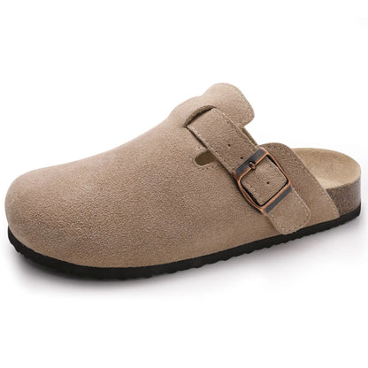 Comfortable Suede Clog Sandals with Soft Insoles
